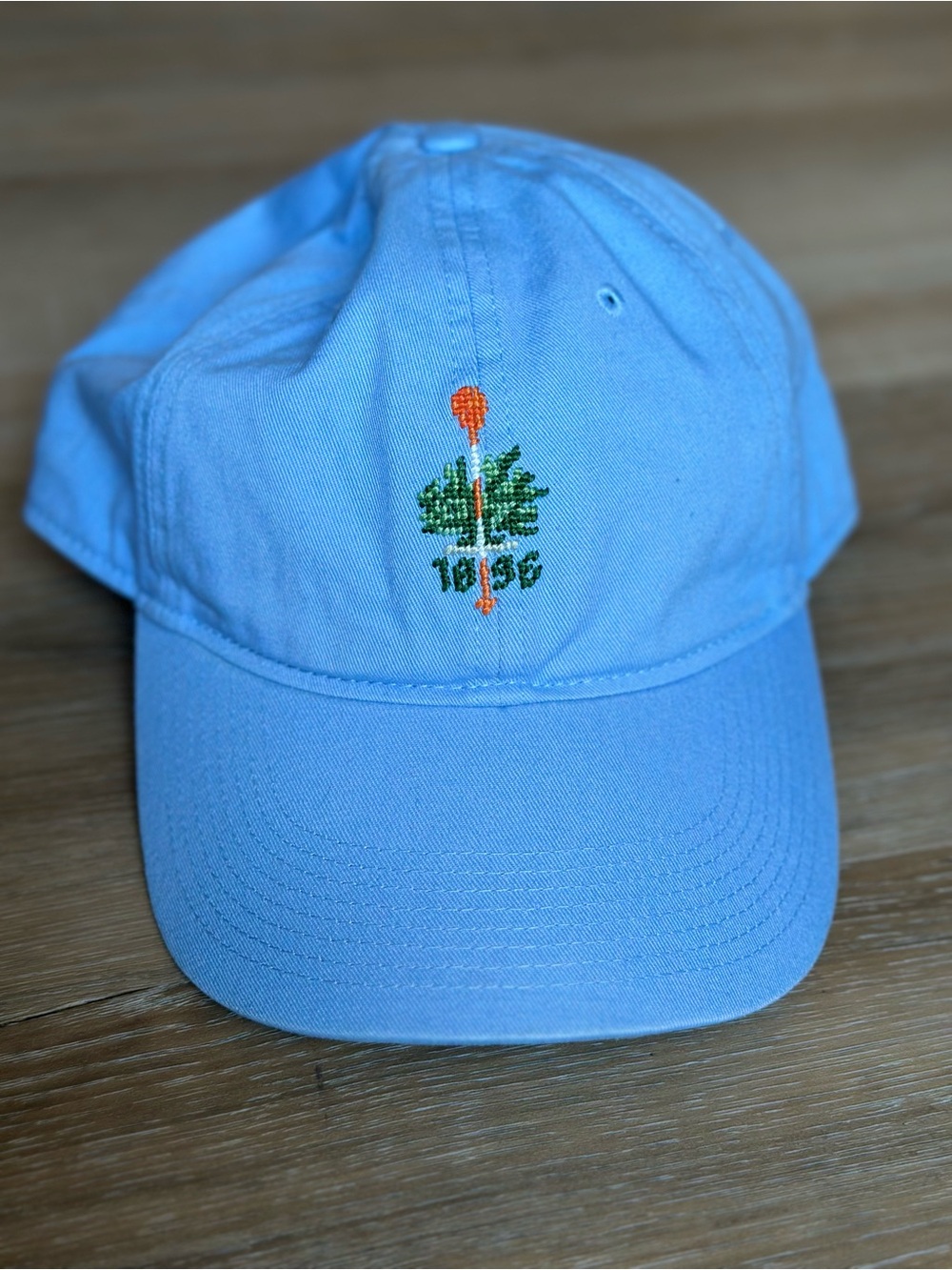 Smathers & Branson Merion Golf Club 1896 Hat Needlepoint Blue Wicker Basket Cap